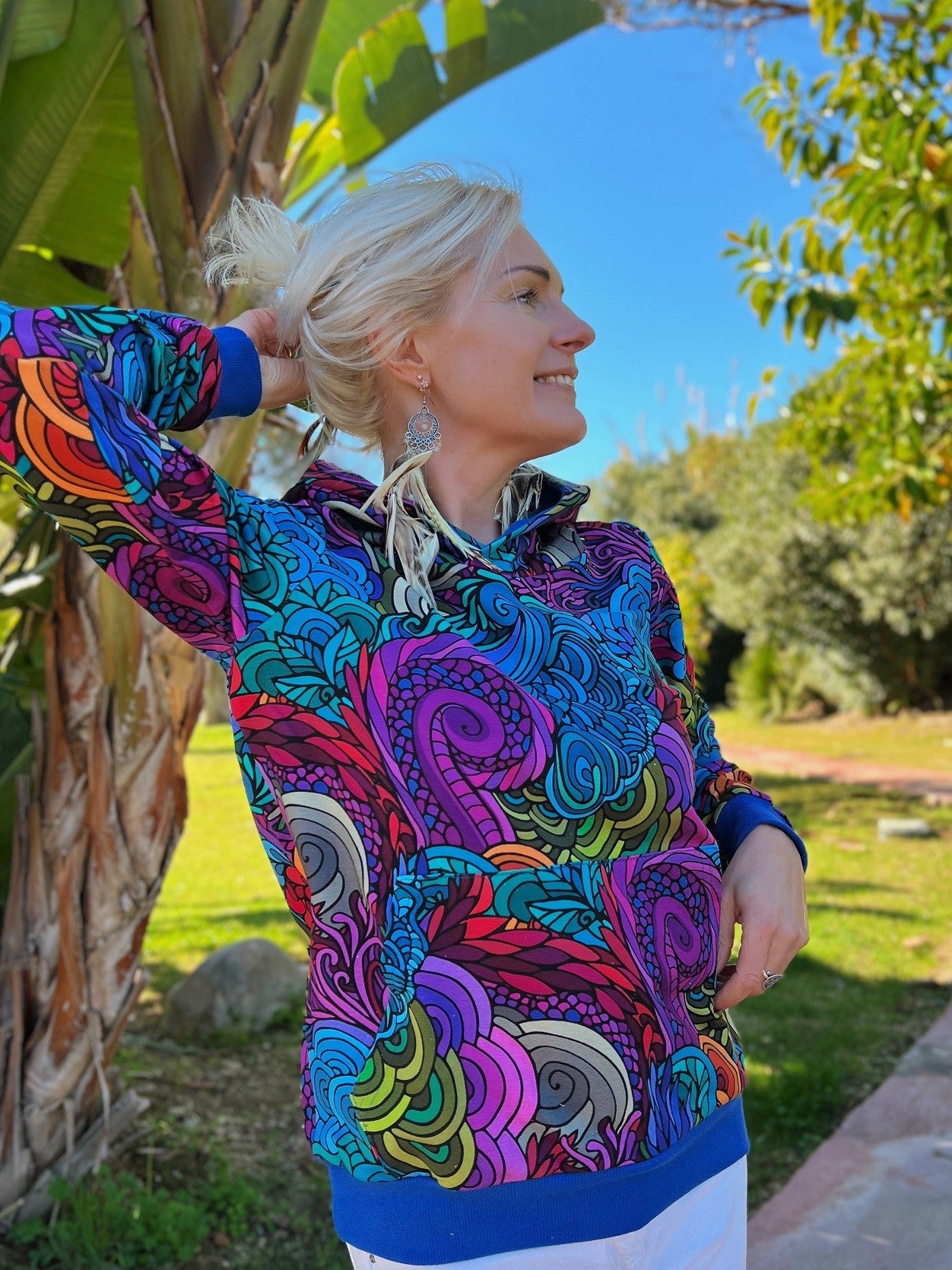 Bluza z Kapturem Radość fuksja