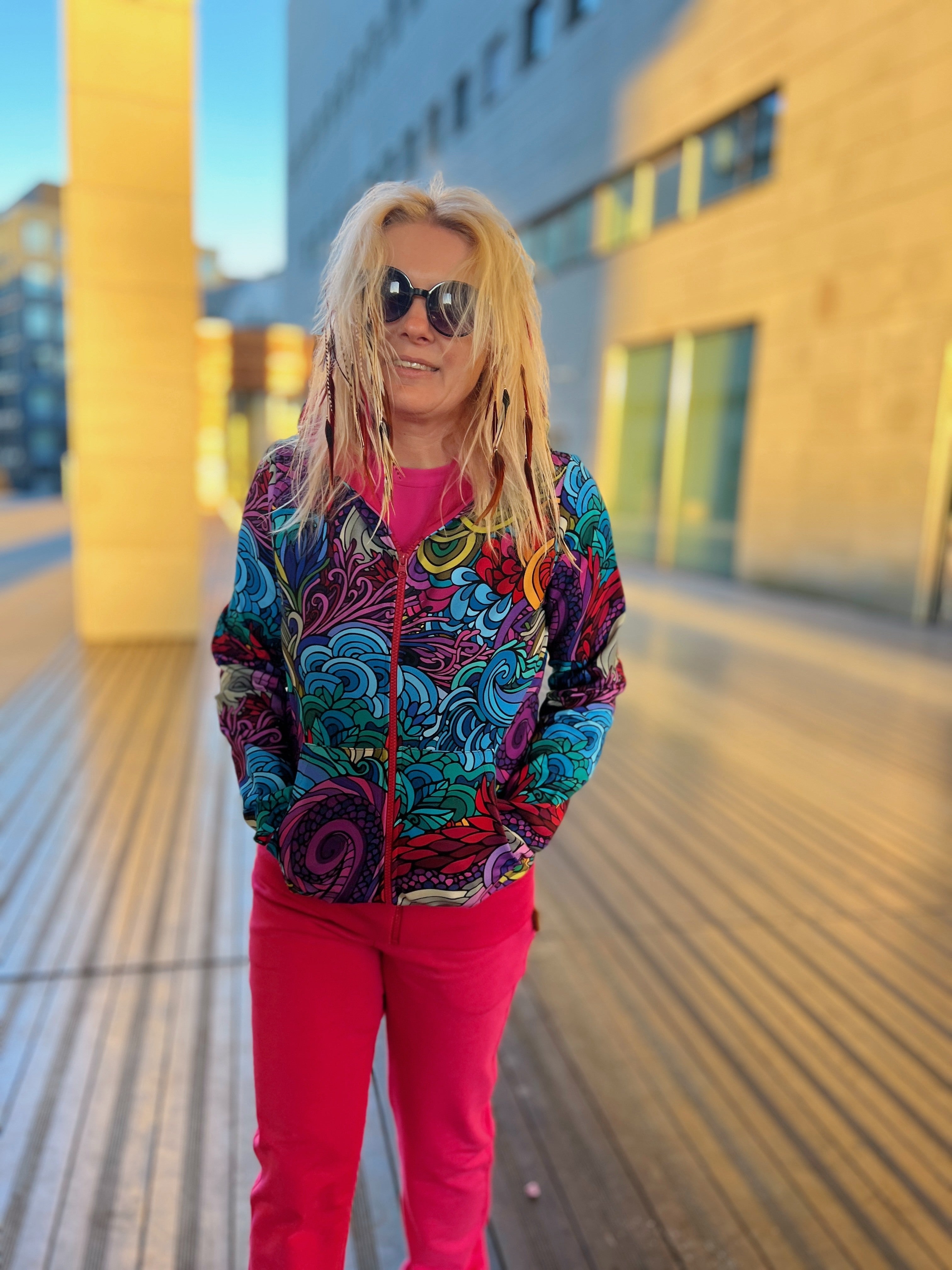 Bluza na zamek Radość Fuksja