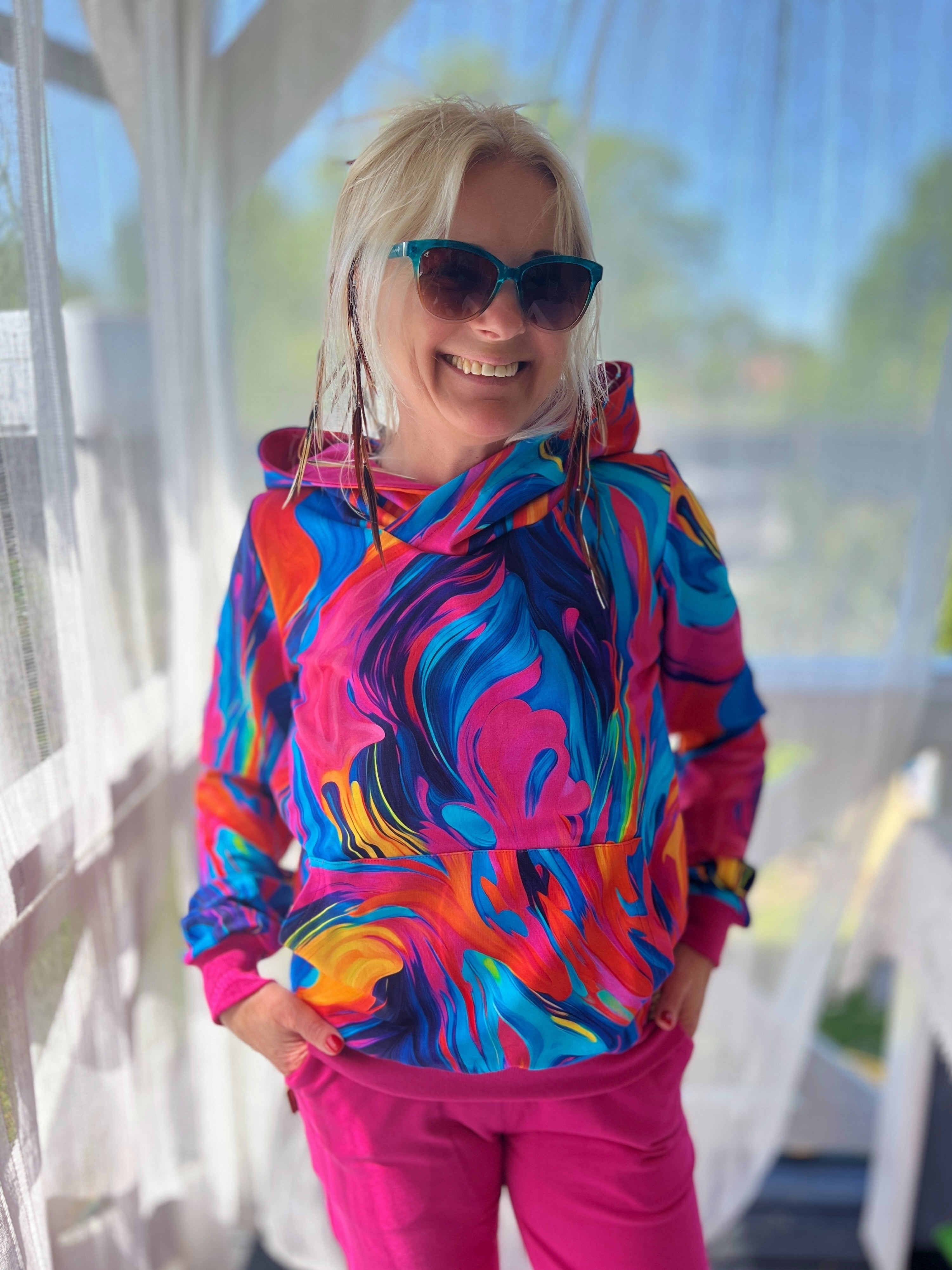Bluza z Kapturem Lekko Fuksja