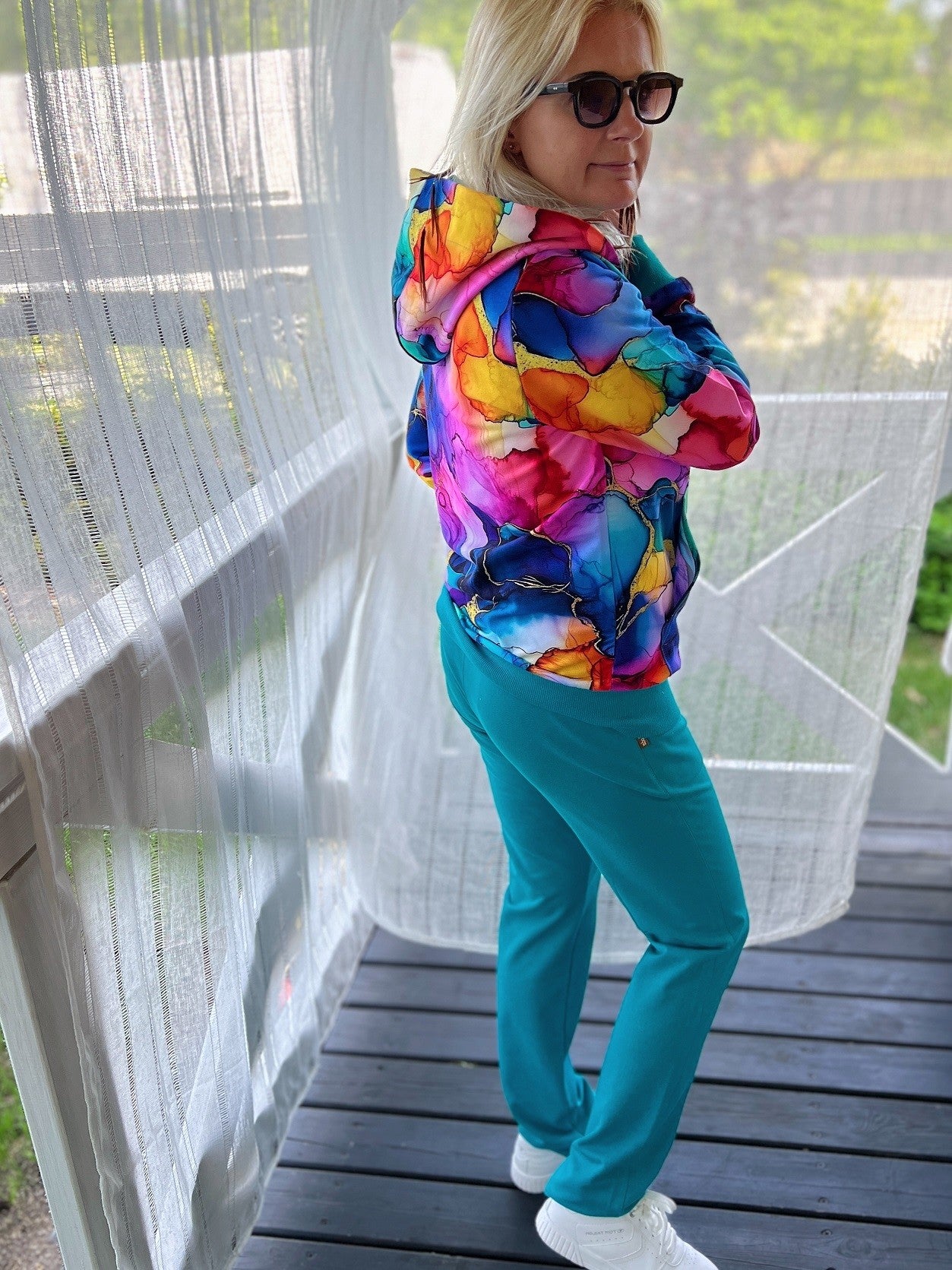 Bluza na zamek Magiczna/turkus