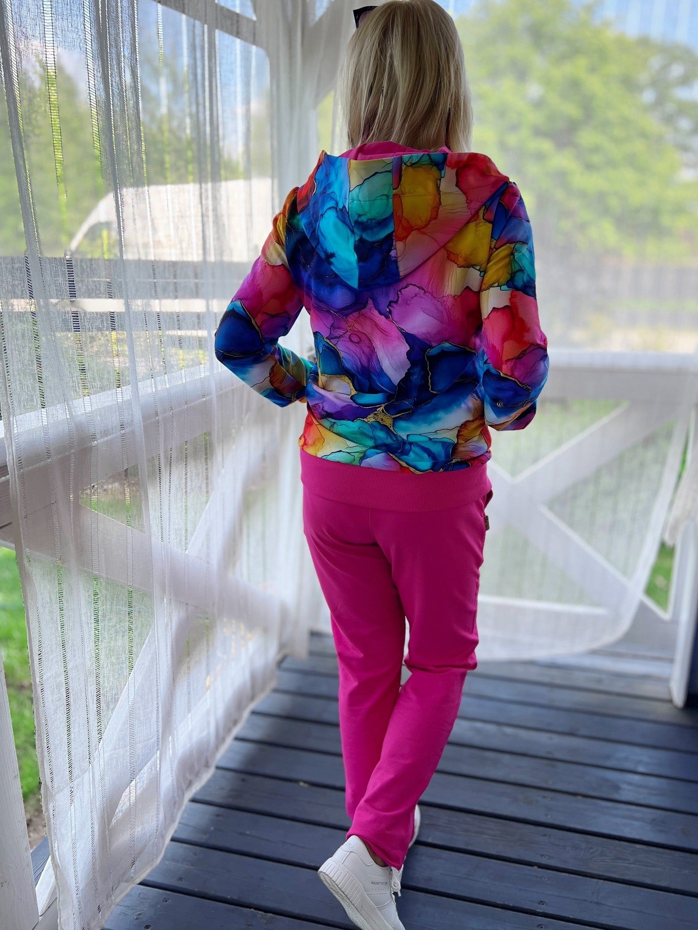 Bluza Widzę Cię - zamek - Magiczna/fuksja