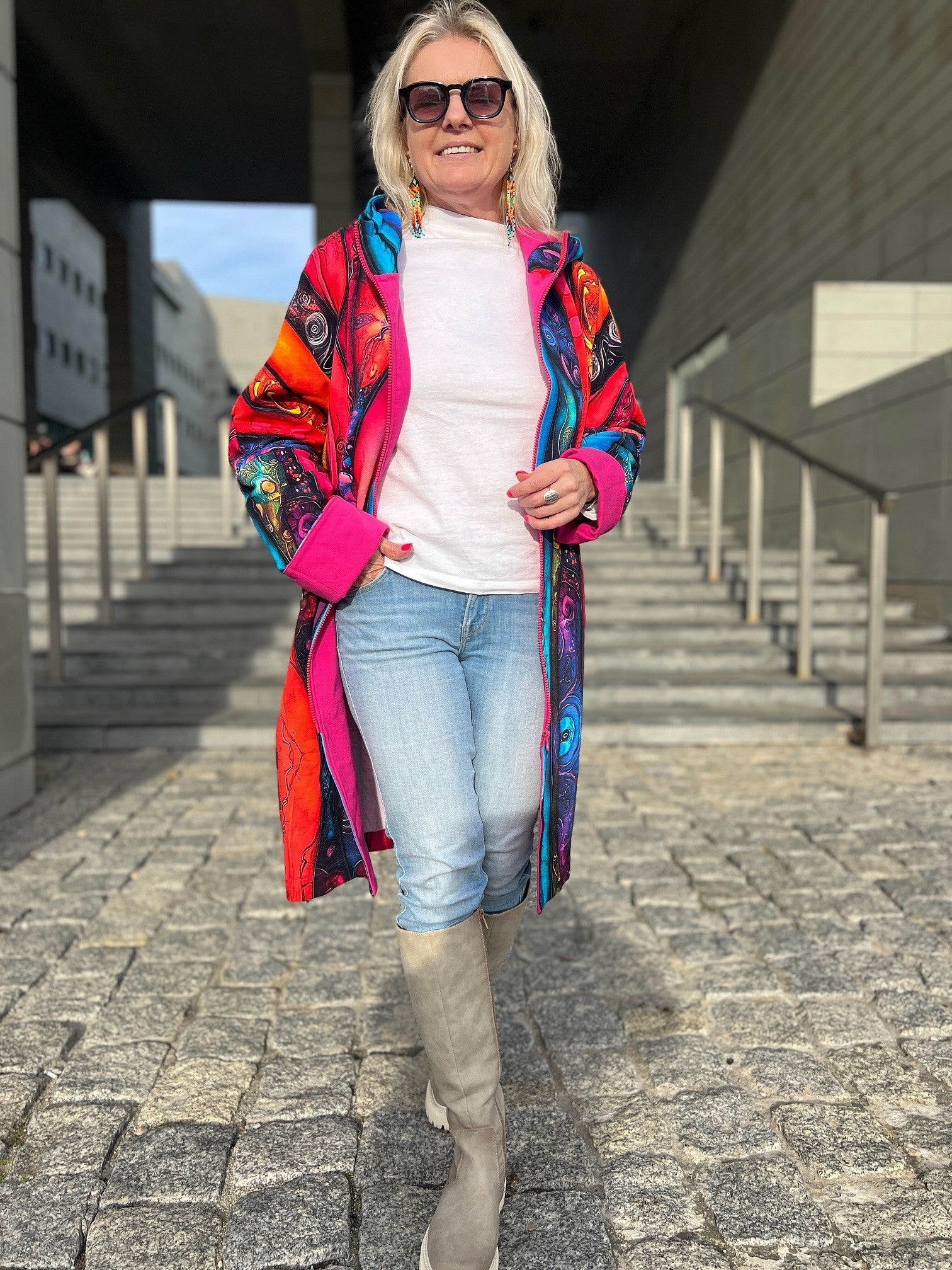 Bluza na zamek Płaszczyk Kreacja Fuksja