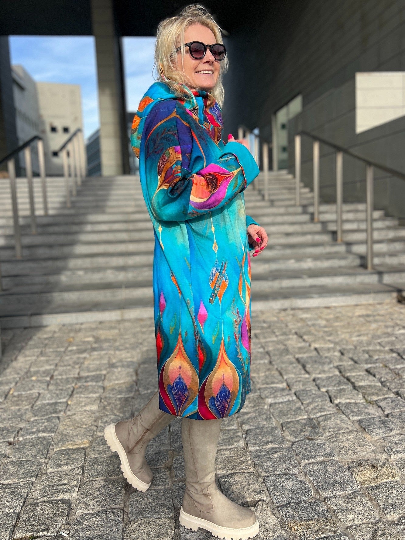 Bluza na zamek Płaszczyk Obfitość Turkus