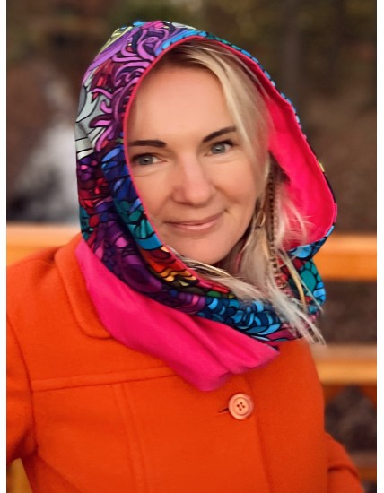 Komin z kapturem kominokaptur dwustronny Radość/Fuksja