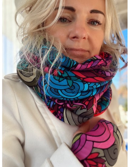 Komin z kapturem kominokaptur dwustronny Radość/chaber