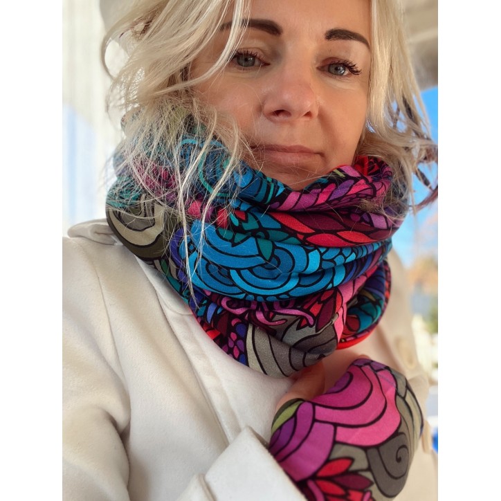 Komin z kapturem kominokaptur dwustronny Radość/chaber