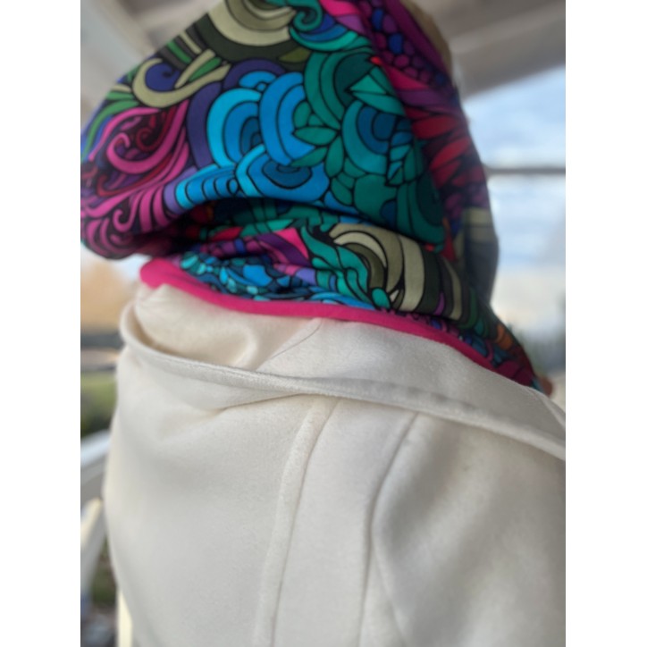 Komin z kapturem kominokaptur dwustronny Radość/Fuksja Komin z kapturem kominokaptur dwustronny Radość/Fuksja