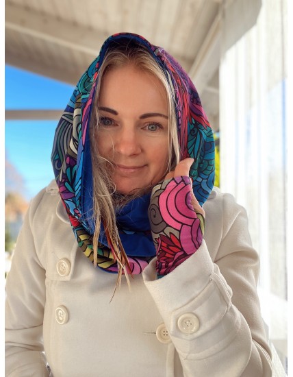 Komin z kapturem kominokaptur dwustronny Radość/chaber