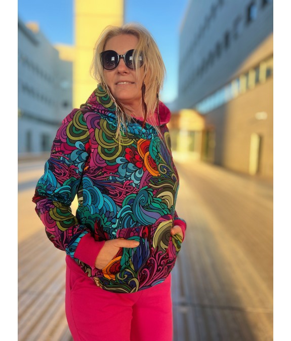 Bluza z Kapturem Radość fuksja