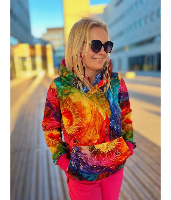 Bluza z Kapturem Wewnętrzne Słońce Fuksja