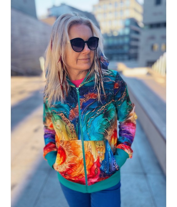 Bluza zamek Wewnętrzne Słońce/turkus