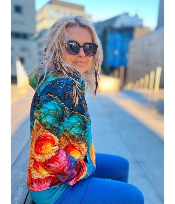 Bluza zamek Wewnętrzne Słońce/turkus