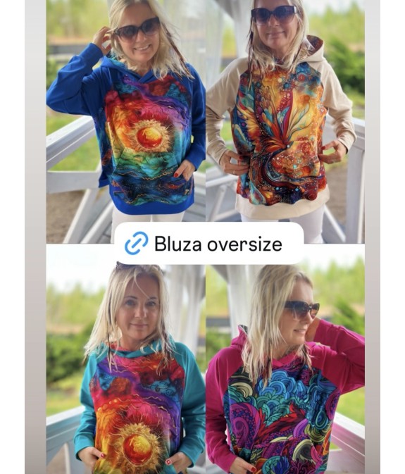 Bluza oversize różne wzory rozm. S/M