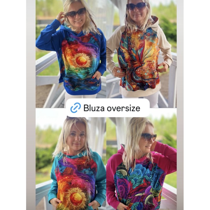 Bluza oversize różne wzory rozm. S/M