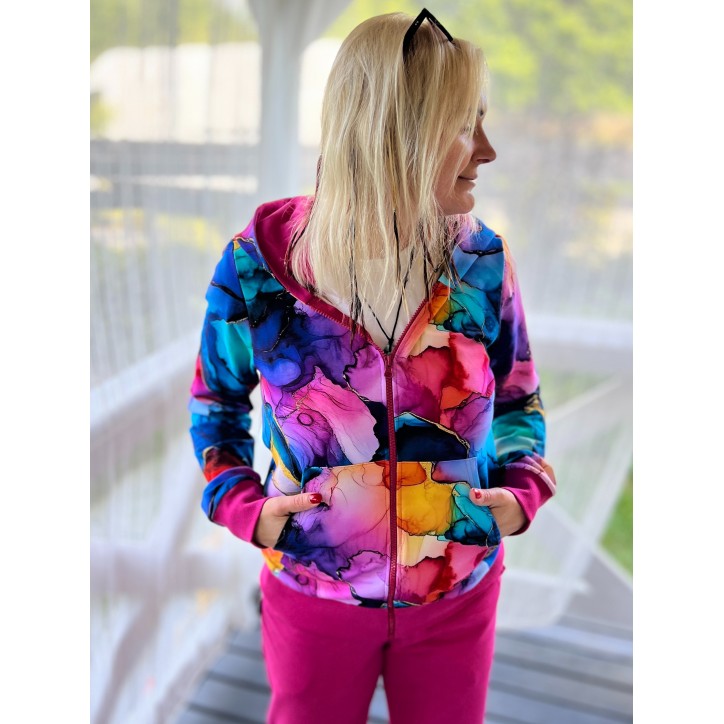 Bluza Widzę Cię - zamek - Magiczna/fuksja