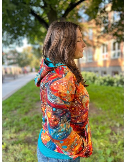Bluza Widzę Cię  zamek - Fantazja/turkus