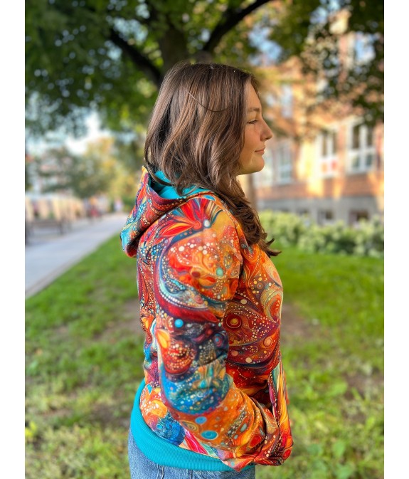 Bluza Widzę Cię  zamek - Fantazja/turkus
