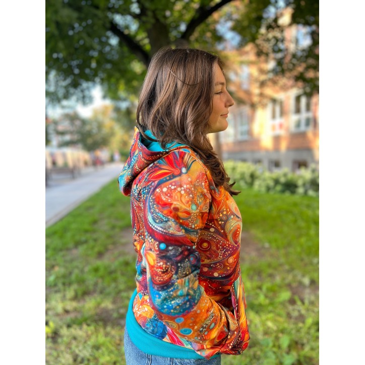 Bluza Widzę Cię  zamek - Fantazja/turkus