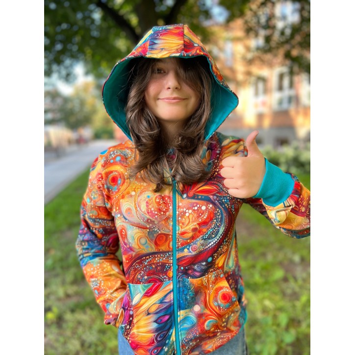 Bluza Widzę Cię  zamek - Fantazja/turkus