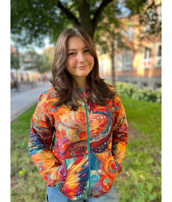 Bluza zamek  Fantazja/turkus