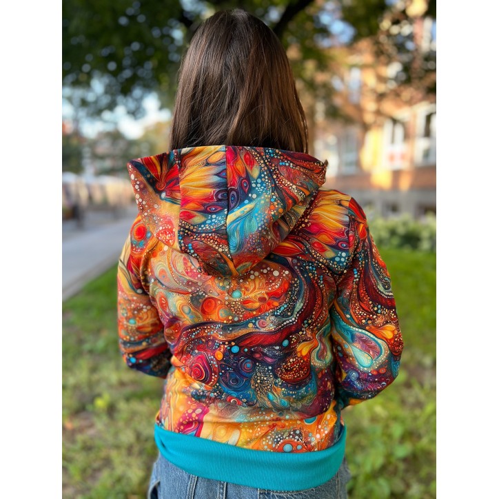 Bluza Widzę Cię  zamek - Fantazja/turkus