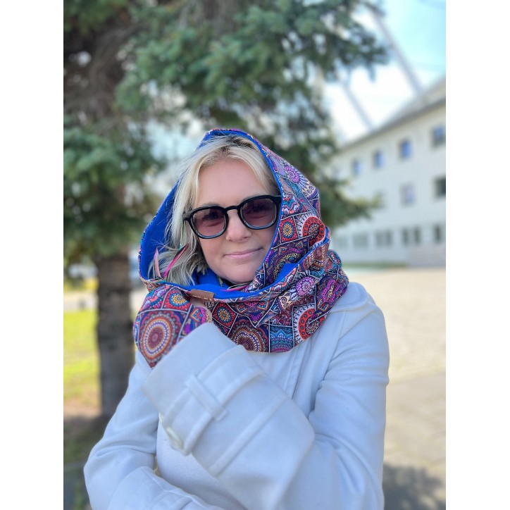 Komin z kapturem kominokaptur dwustronny Mandala/chaber