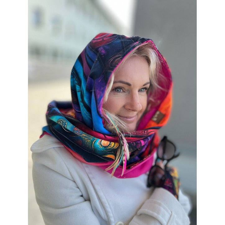 Komin z kapturem kominokaptur dwustronny Kreacja/fuksja