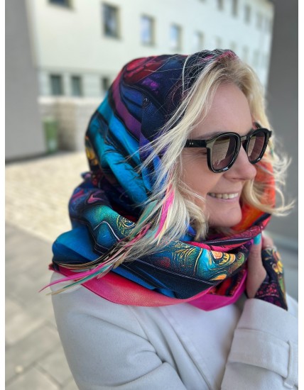 Komin z kapturem kominokaptur dwustronny Kreacja/fuksja