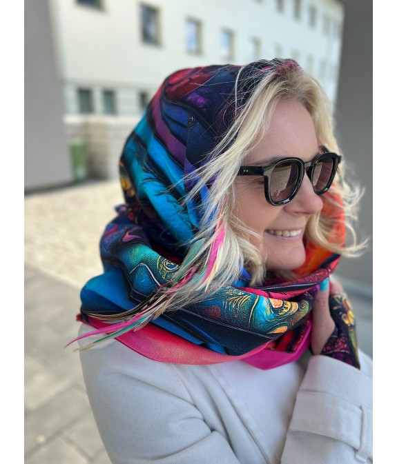 Komin z kapturem kominokaptur dwustronny Kreacja/fuksja