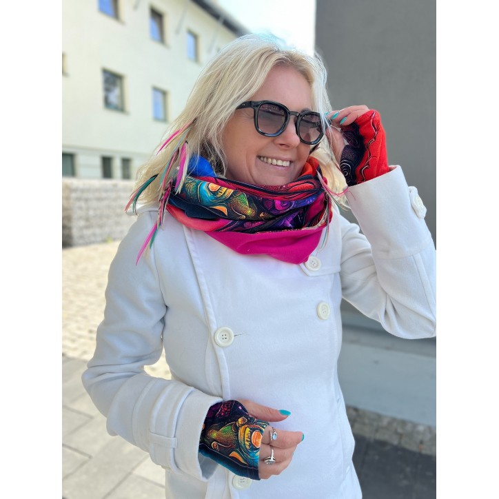 Komin z kapturem kominokaptur dwustronny Kreacja/fuksja