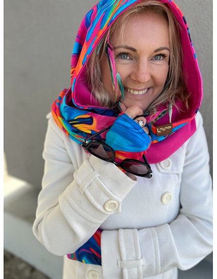 Komin z kapturem kominokaptur dwustronny Lekko/fuksja