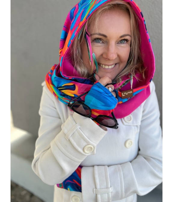 Komin z kapturem kominokaptur dwustronny Lekko/fuksja