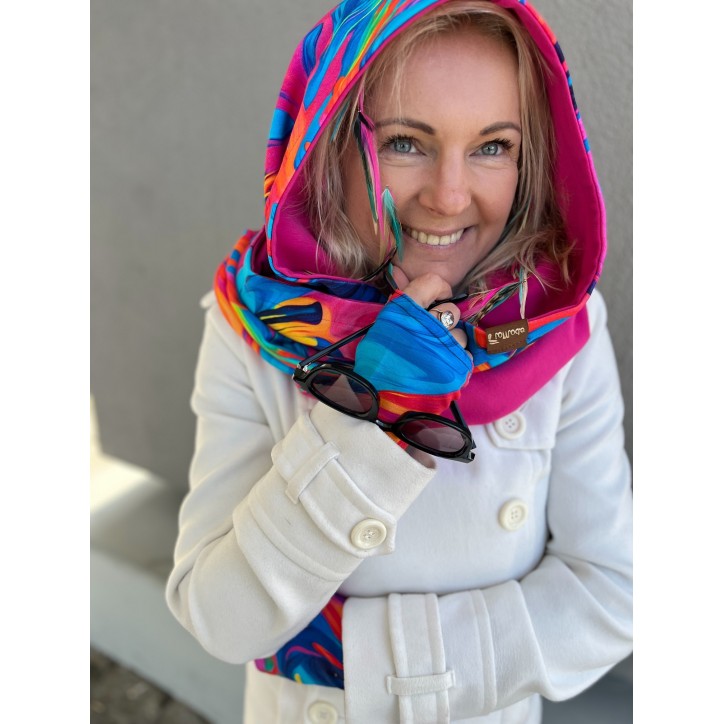 Komin z kapturem kominokaptur dwustronny Lekko/fuksja