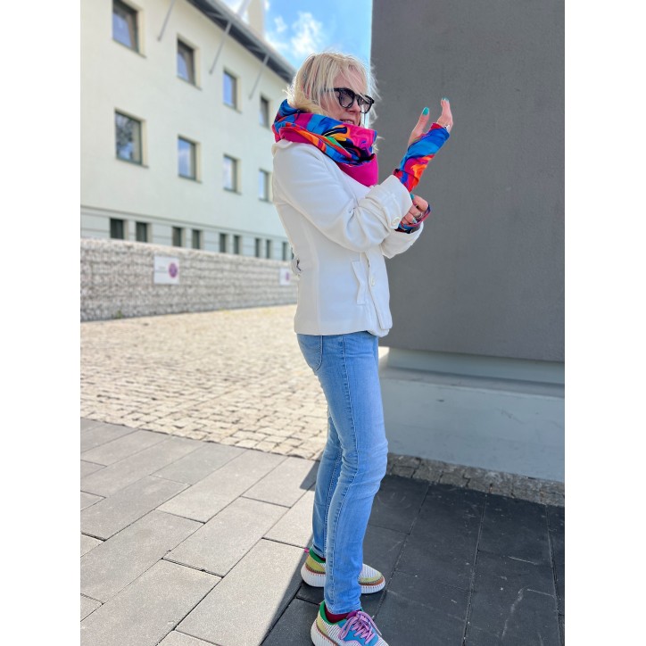 Komin z kapturem kominokaptur dwustronny Lekko/fuksja