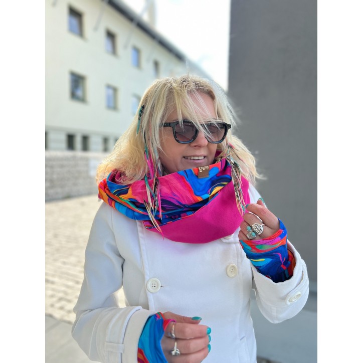 Komin z kapturem kominokaptur dwustronny Lekko/fuksja