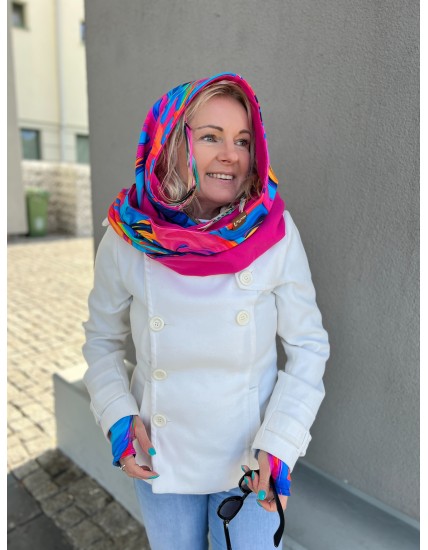 Komin z kapturem kominokaptur dwustronny Lekko/fuksja