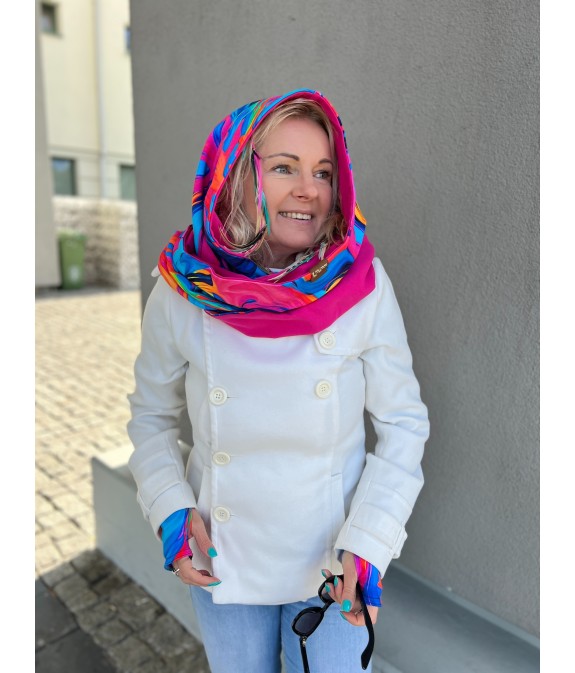 Komin z kapturem kominokaptur dwustronny Lekko/fuksja