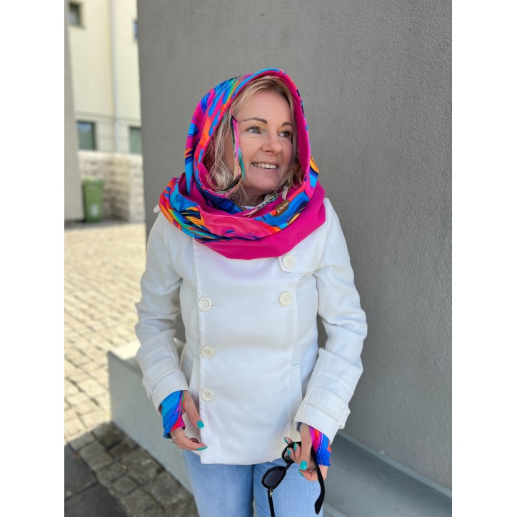 Komin z kapturem kominokaptur dwustronny Lekko/fuksja