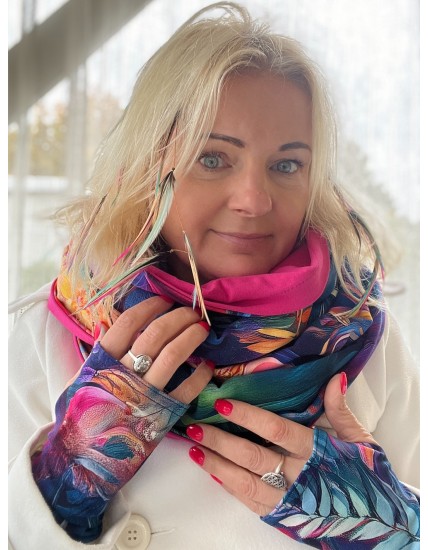 Komin z kapturem kominokaptur dwustronny Zachwyt/fuksja