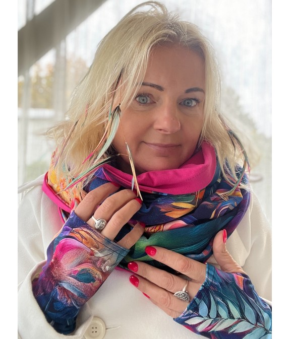 Komin z kapturem kominokaptur dwustronny Zachwyt/fuksja