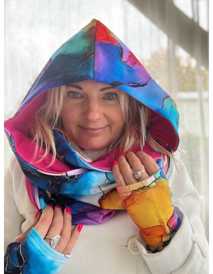 Komin z kapturem kominokaptur dwustronny Magiczna/fuksja