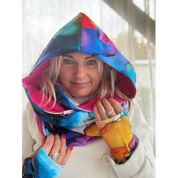 Komin z kapturem kominokaptur dwustronny Magiczna/fuksja