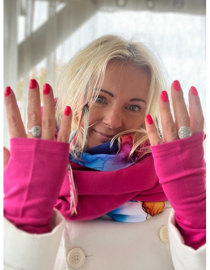 Komin z kapturem kominokaptur dwustronny Magiczna/fuksja