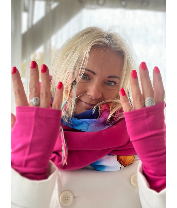 Komin z kapturem kominokaptur dwustronny Magiczna/fuksja