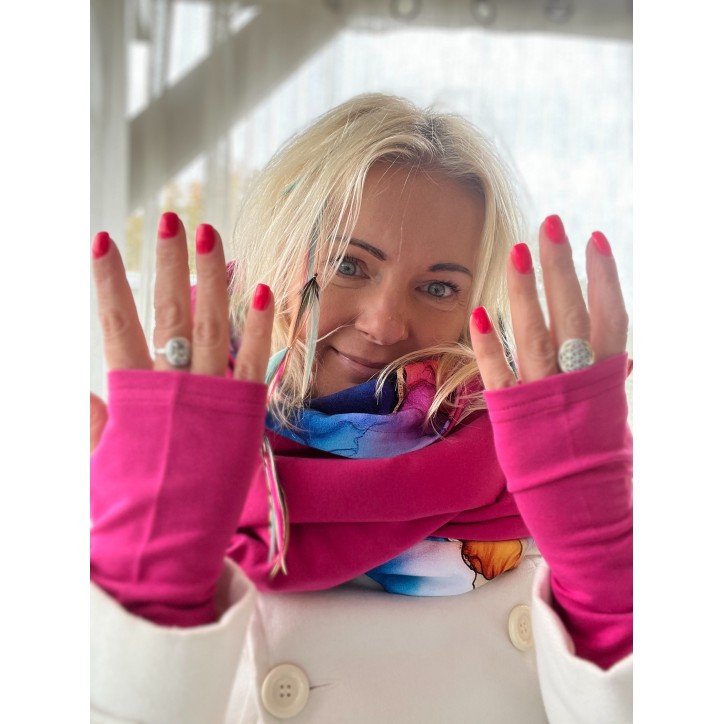 Komin z kapturem kominokaptur dwustronny Magiczna/fuksja