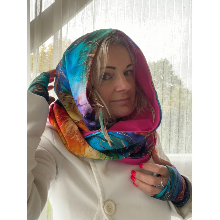 Komin z kapturem kominokaptur dwustronny Magiczna/fuksja