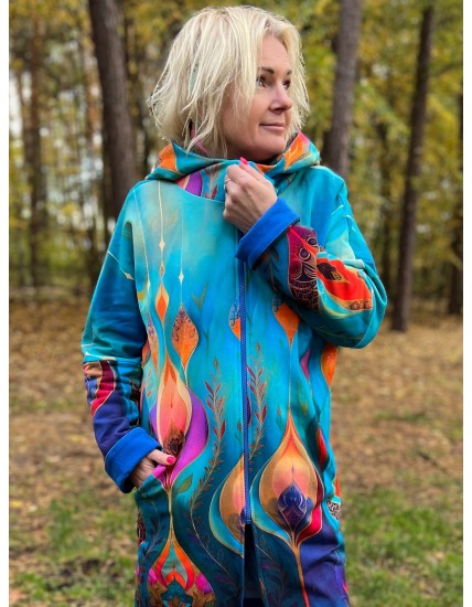 Płaszczyk, długa bluza zamek - Obfitość/chaber