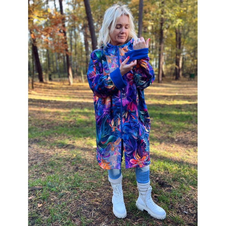 Płaszczyk, długa bluza zamek - Zachwyt/chaber