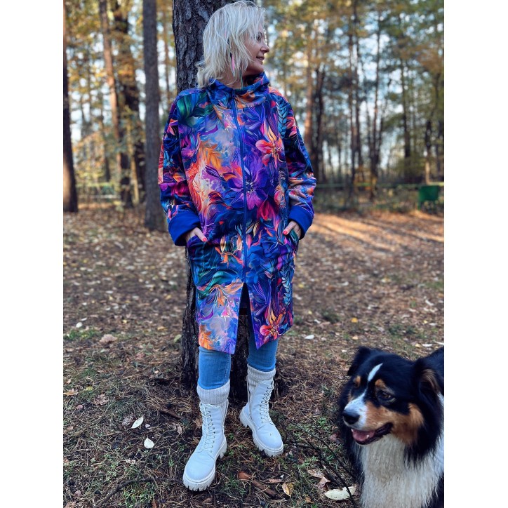 Płaszczyk, długa bluza zamek - Zachwyt/chaber