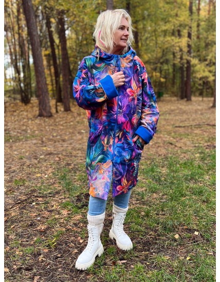 Płaszczyk, długa bluza zamek - Zachwyt/chaber